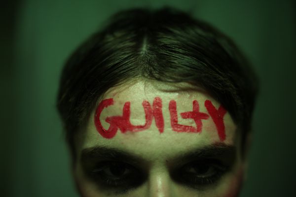 Michael with GUILTY written on his forehead.