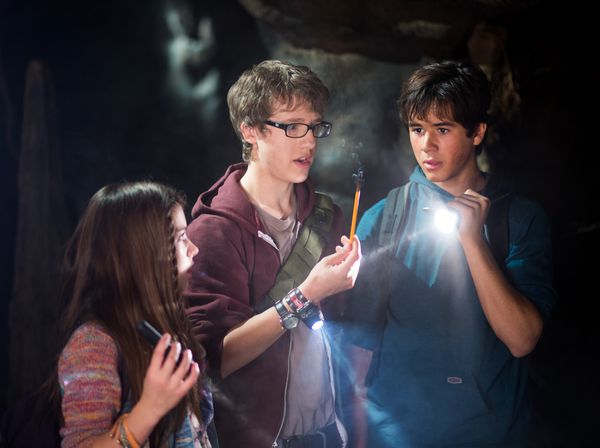The Haunted Cave” – A Haunted Cave Traps the Kids, on “Spooksville,” Nov. 9-  L-R: Katie Douglas, Nick Purcha, Keean Johnson